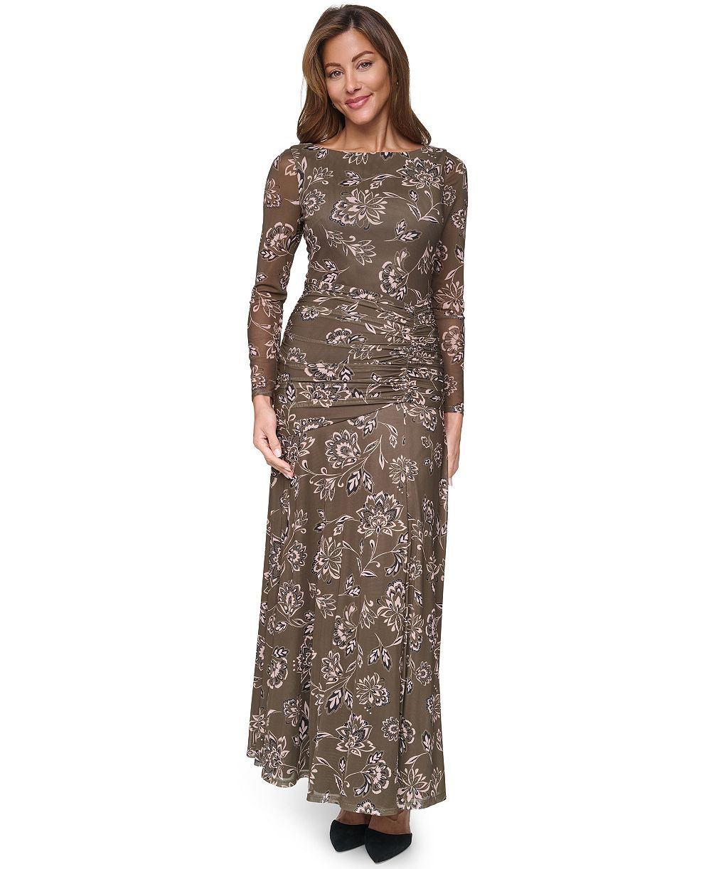 Женское платье Eliza J Extended Cap Long-Sleeve Floral
