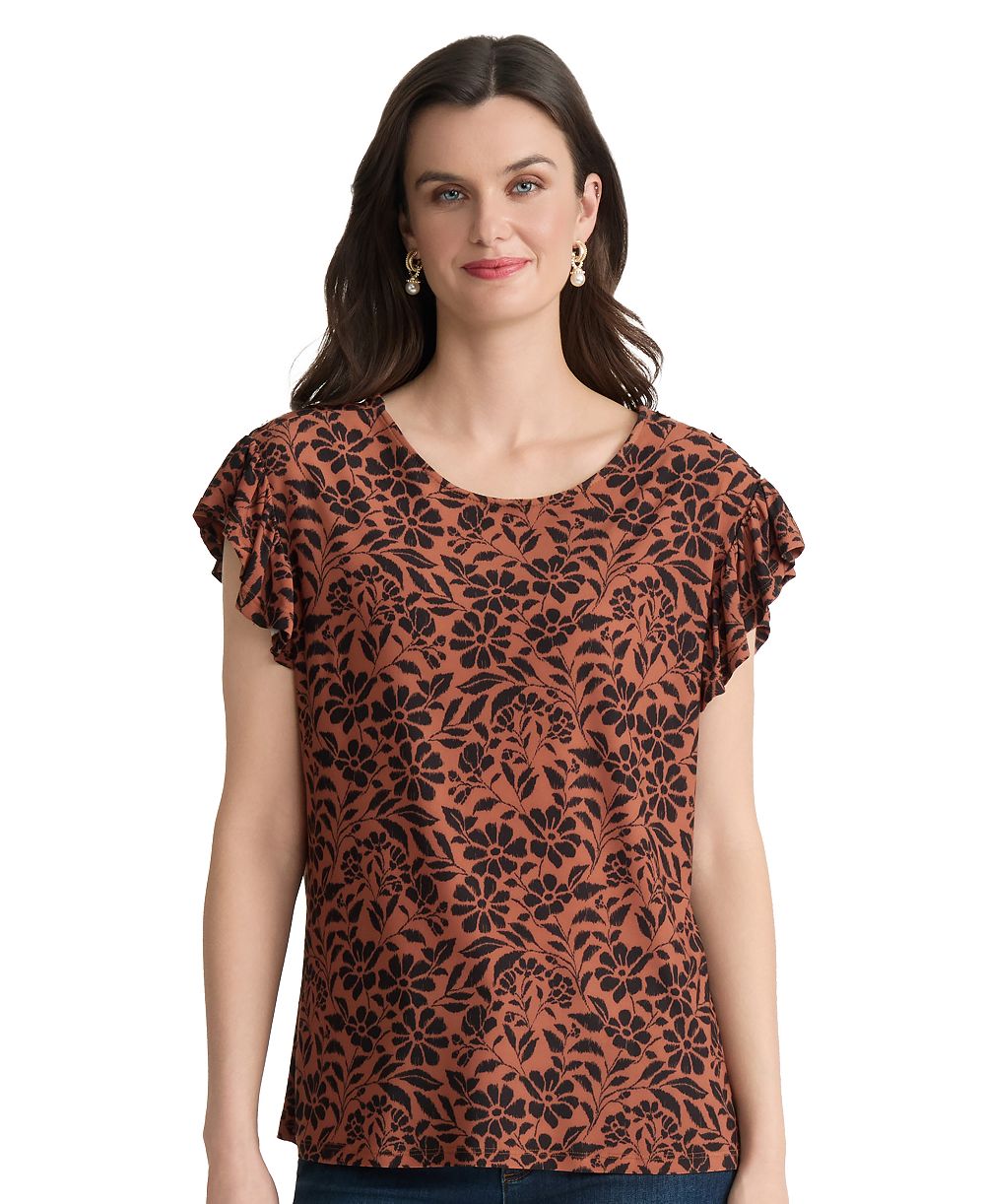 Женский топ Jones New York Floral Flutter-Sleeve