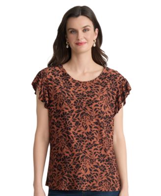 Женский топ Jones New York Floral Flutter-Sleeve