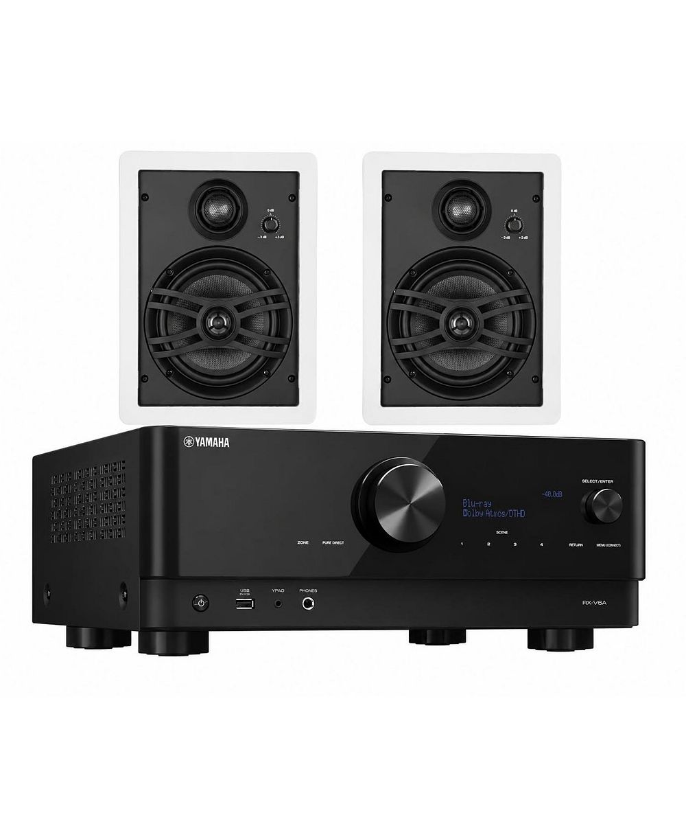 Yamaha RX-V6A 7.2-Channel 100W Dolby Atmos AV Receiver with In-Wall Speakers