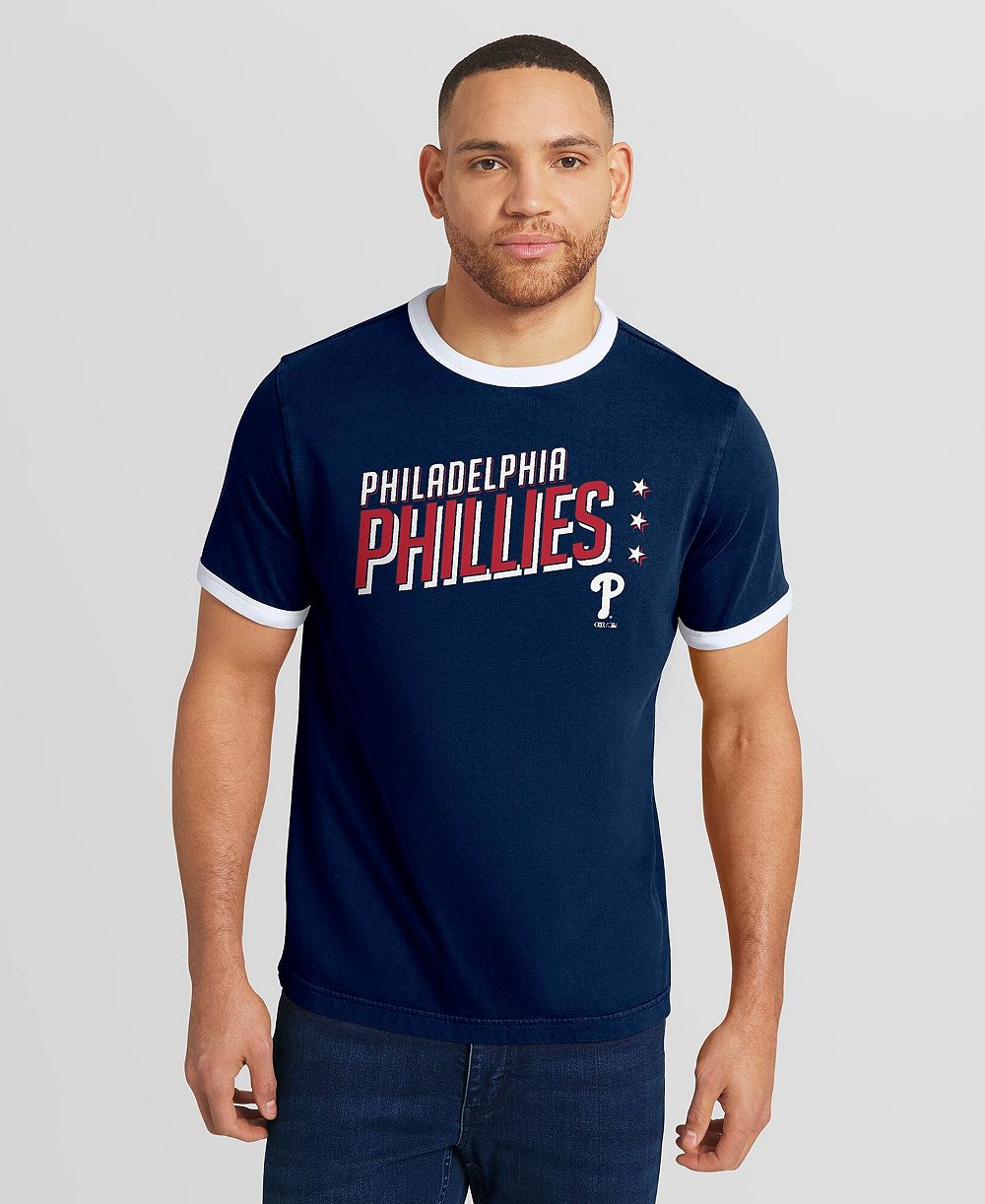 Darius Rucker Collection By Fanatics Men's Navy Philadelphia Phillies Americana Washed Ringer T-Shirt
