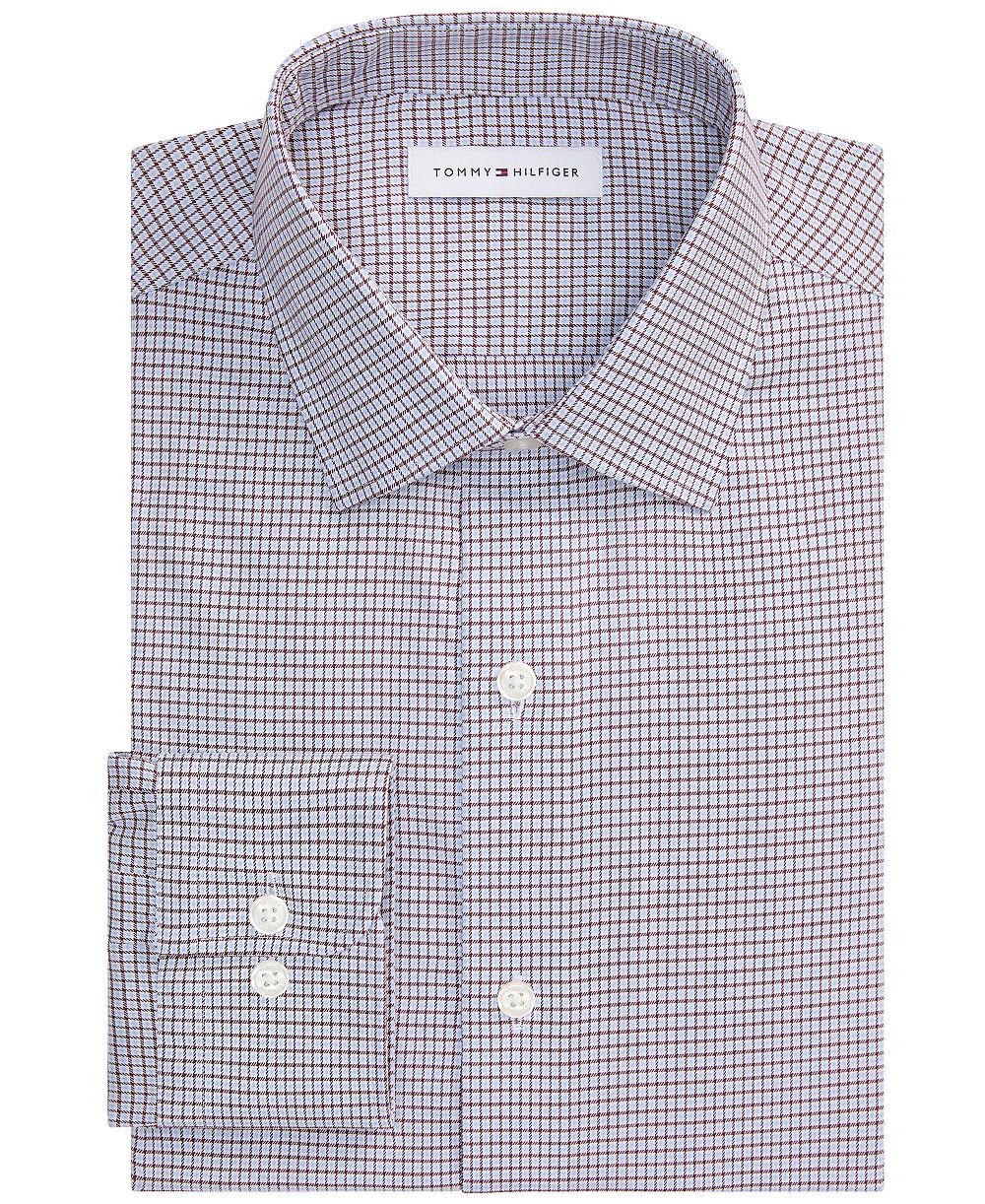 Tommy Hilfiger Men's Regular-Fit Cotton Twill Spread Collar Dress Shirt