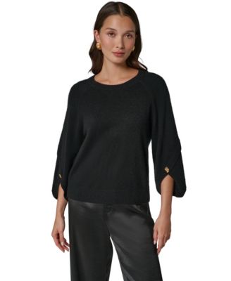Donna Karan New York женский кашемировый свитер с 3/4 рукавом, воротником-лодочкой и силуэтом тюльпана