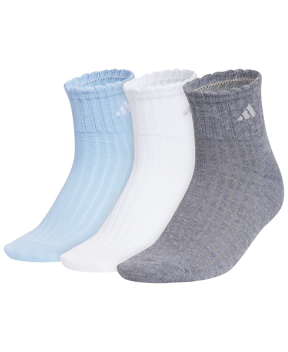 adidas Women's Sport Fashion Quarter Ribbed-Knit Socks, 3-Pack