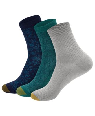 Женские носки Gold Toe Botanical Ribbed Reinforced-Toe миди, набор из 3 штук