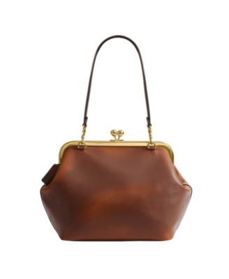 Маленькая кожаная сумка COACH Kiss-Lock Loved с рамочной застежкой, 27
