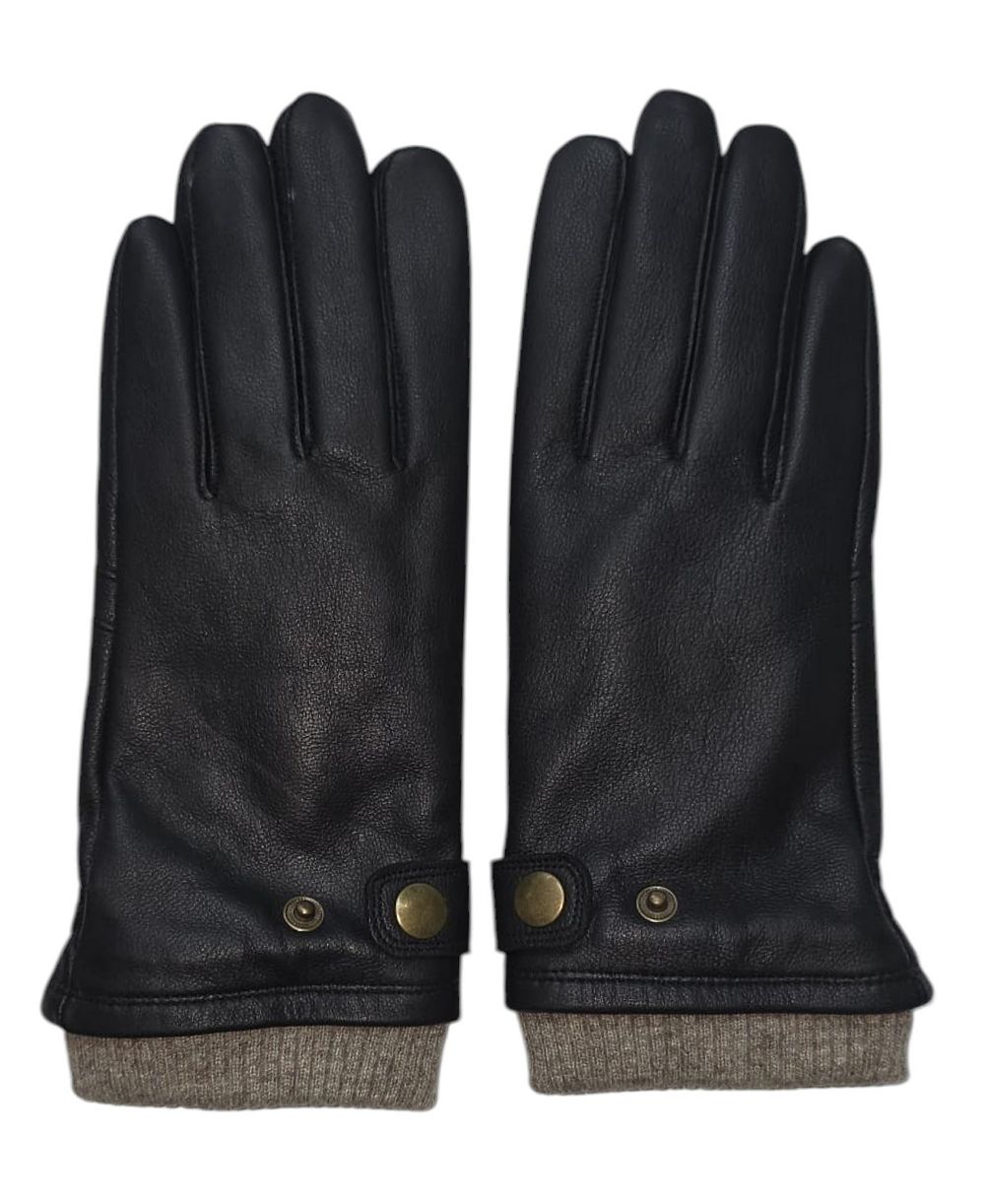 Club Room Men's Leather Cashmere-Lined Touchscreen Gloves