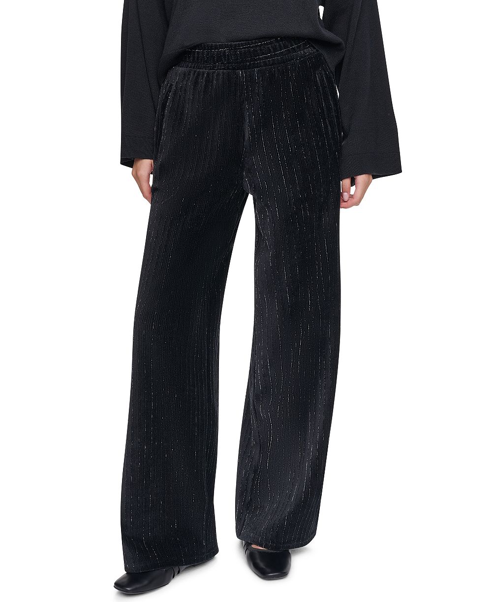 DKNY женские брюки с широкими штанинами из бархата, на резинке