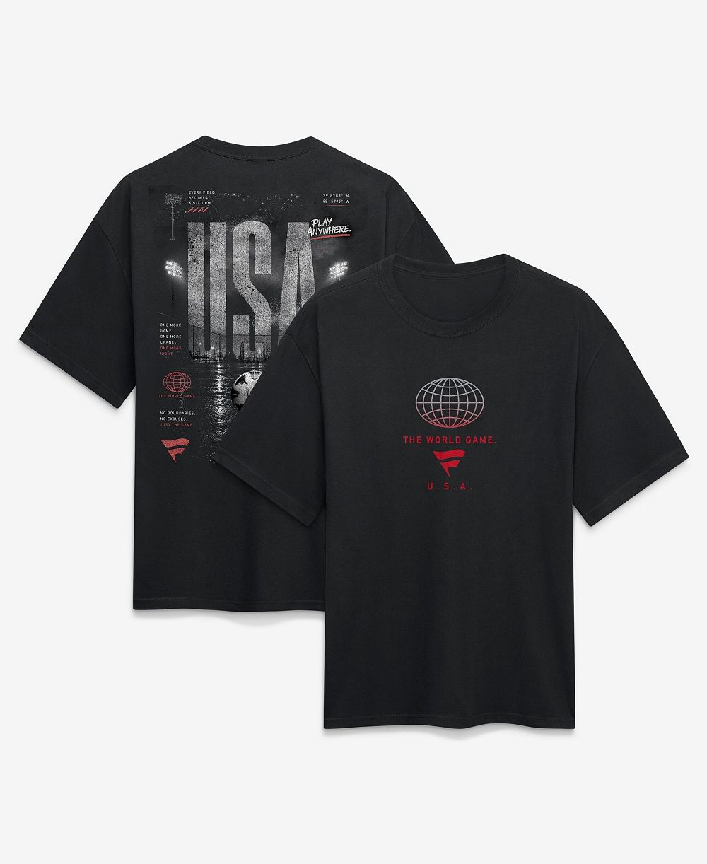 Fanatics Men's Black USA Streets Of The World Heavyweight T-Shirt