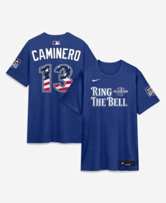 Nike Мужская футболка American League Junior Caminero Rush Blue с именем и номером
