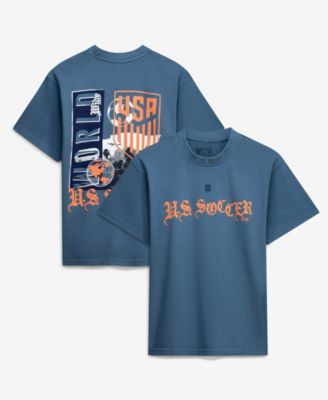 Винтажная футболка Uscape Apparel Men's and Women's Blue Host City U.S. Soccer x Los Angeles 2026 Graffiti
