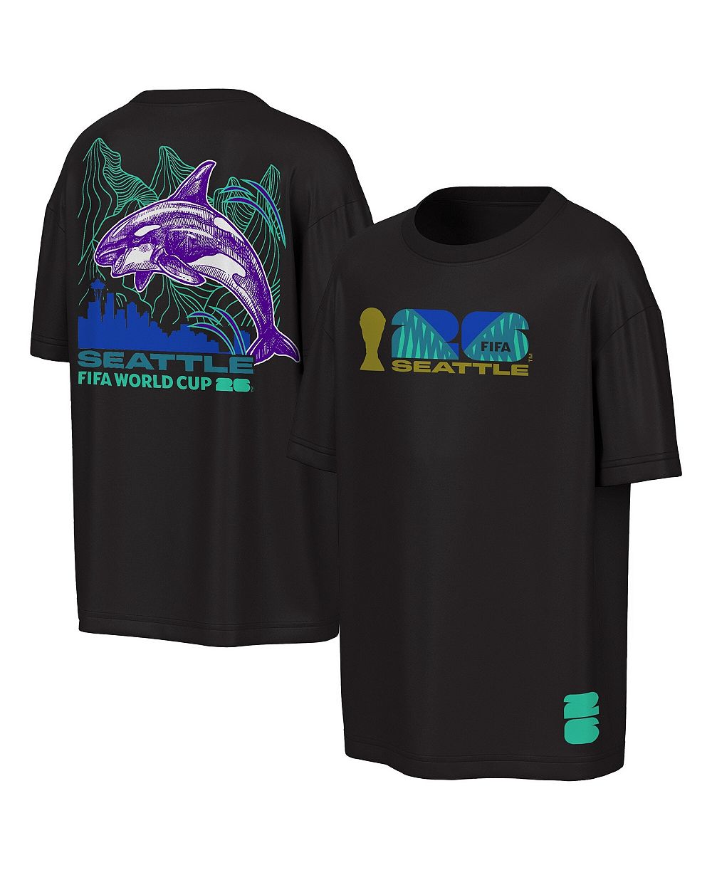 Outerstuff Men's Black FIFA World Cup 2026 Seattle Big City Poster T-Shirt