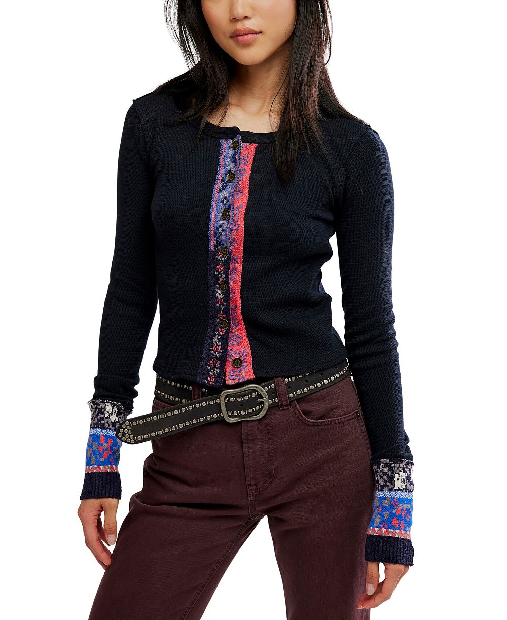Free People Women's We The Free Noa Long-Sleeve Scoop-Neck Fitted Cardigan Sweater