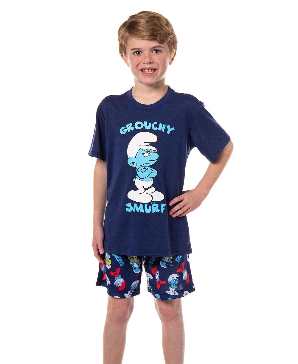 Детский пижамный комплект The Smurfs Grouchy Smurf, футболка и шорты, 4 TO 16