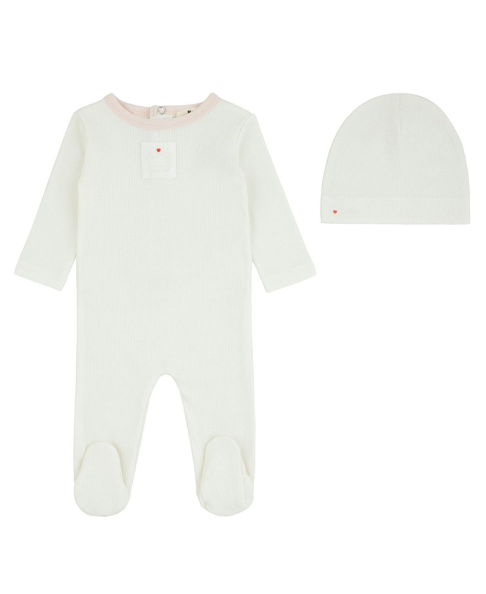 NoggiWear Детский комплект Teddy Patch Footie и шапочка для девочек