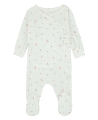 NoggiWear Baby Girls ( 1M to 12M ) Pointelle Printed Wrap Footie