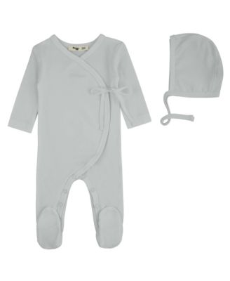 NoggiWear Baby ( 1M to 12M ) Lil Love Embroidered Wrap Footie and Bonnet