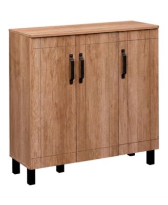 Slickblue Modern Oak Shoe Rack Cabinet Freestanding Storage Organizer