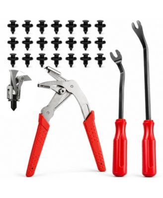 XDOVET Car Clip Pliers 4-in-1 Trim Removal Tool Kit Fastener Tools Automotive Clips Stainless Steel Door Panel Bumper Fender