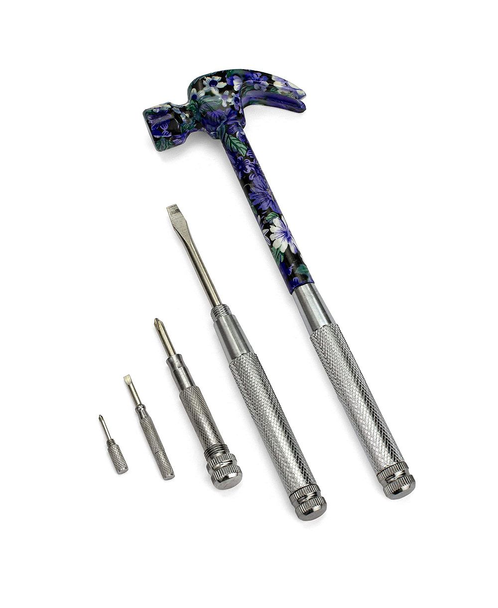 XDOVET 6 In 1 Hammer Multifunction Claw Tool Flower Print