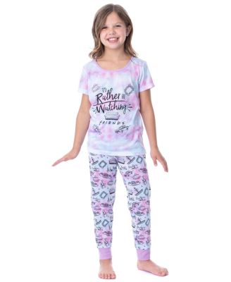 Friends Girl's (7-16) TV Show Logo Rather Be Watching Kids Sleep Jogger Pajama Set