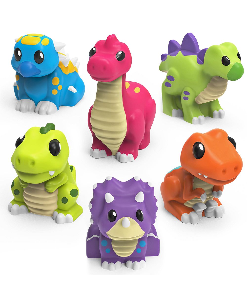 GNUADZ 6 Pack Dinosaur Mold Free Bath Toys Sealed No Hole Design Soft Squeezable Float Water Easy Grip Pool Set
