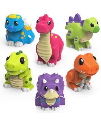 GNUADZ 6 Pack Dinosaur Mold Free Bath Toys Sealed No Hole Design Soft Squeezable Float Water Easy Grip Pool Set