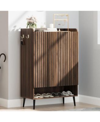 gaomon Shoe Cabinet with Adjustable Shelves and Doors, Large Shoe Organizer for Hallway, Entryway