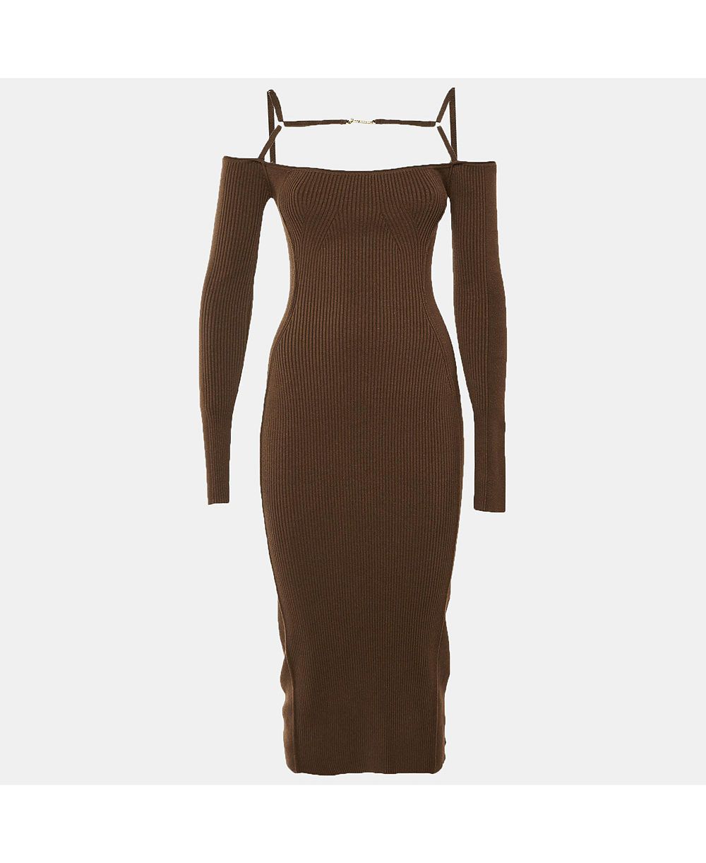 Женское миди-платье Pre-Owned Jacquemus Jersey Knit Cut Out Detail La Robe Sierra