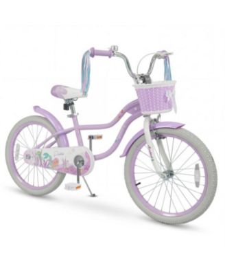 Slickblue Kids Bike Adjustable Princess Theme with Basket & Streamers