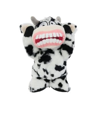 Mighty Angry Animals Cow, Durable Plush Squeaky Dog Toy