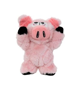 Mighty Jr Angry Animals Pig, Durable Plush Squeaky Dog Toy