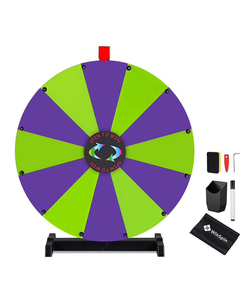 Колесо фортуны WinSpin 24" с 12 секторами, фиолетово-зеленое для выставок