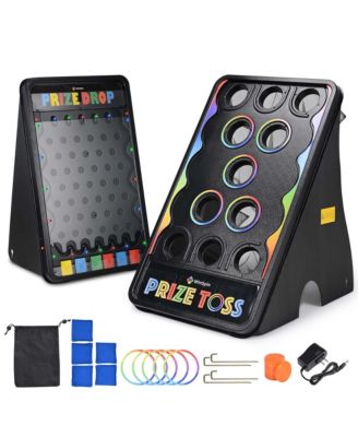 WinSpin Bean Bag Toss Game and Medium Prize Drop w/ LED Light for Carnival School