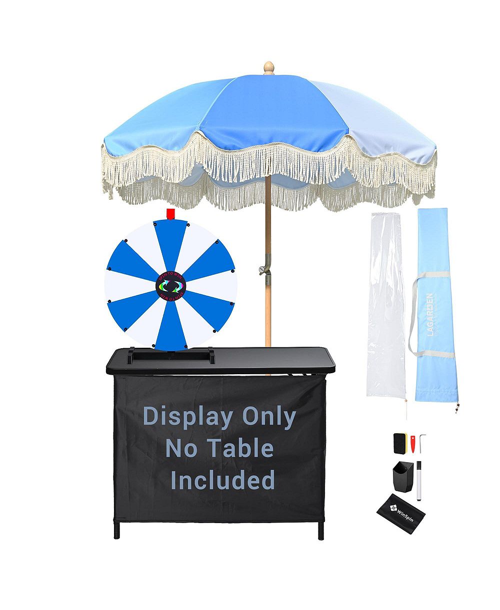 WinSpin Настольное колесо фортуны 24" с зонтом Palm Springs Blue