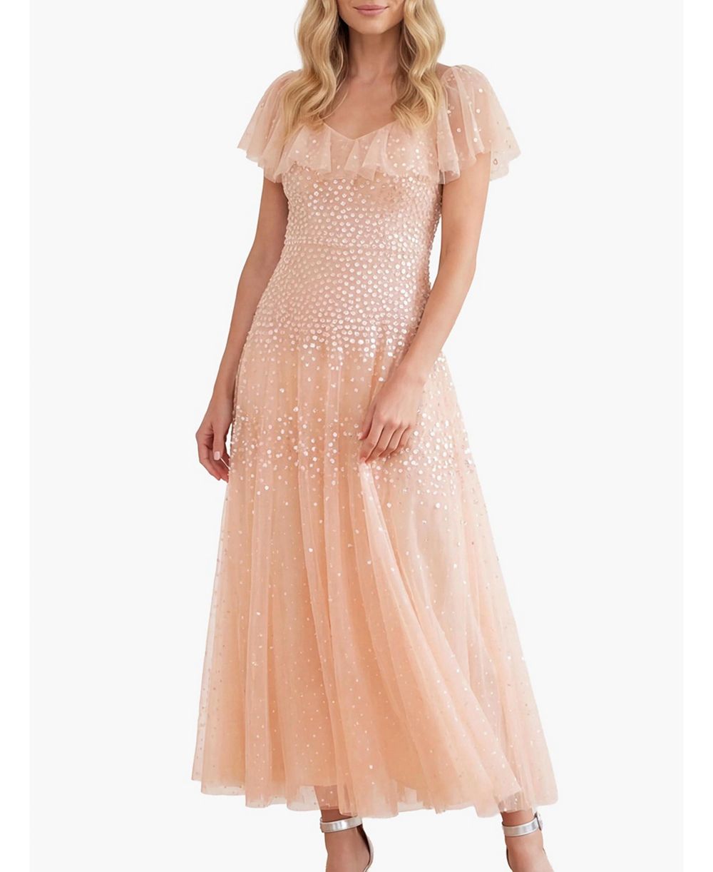 Женское вечернее платье Needle & Thread Sunrise Sequin V-neck Ankle Gown