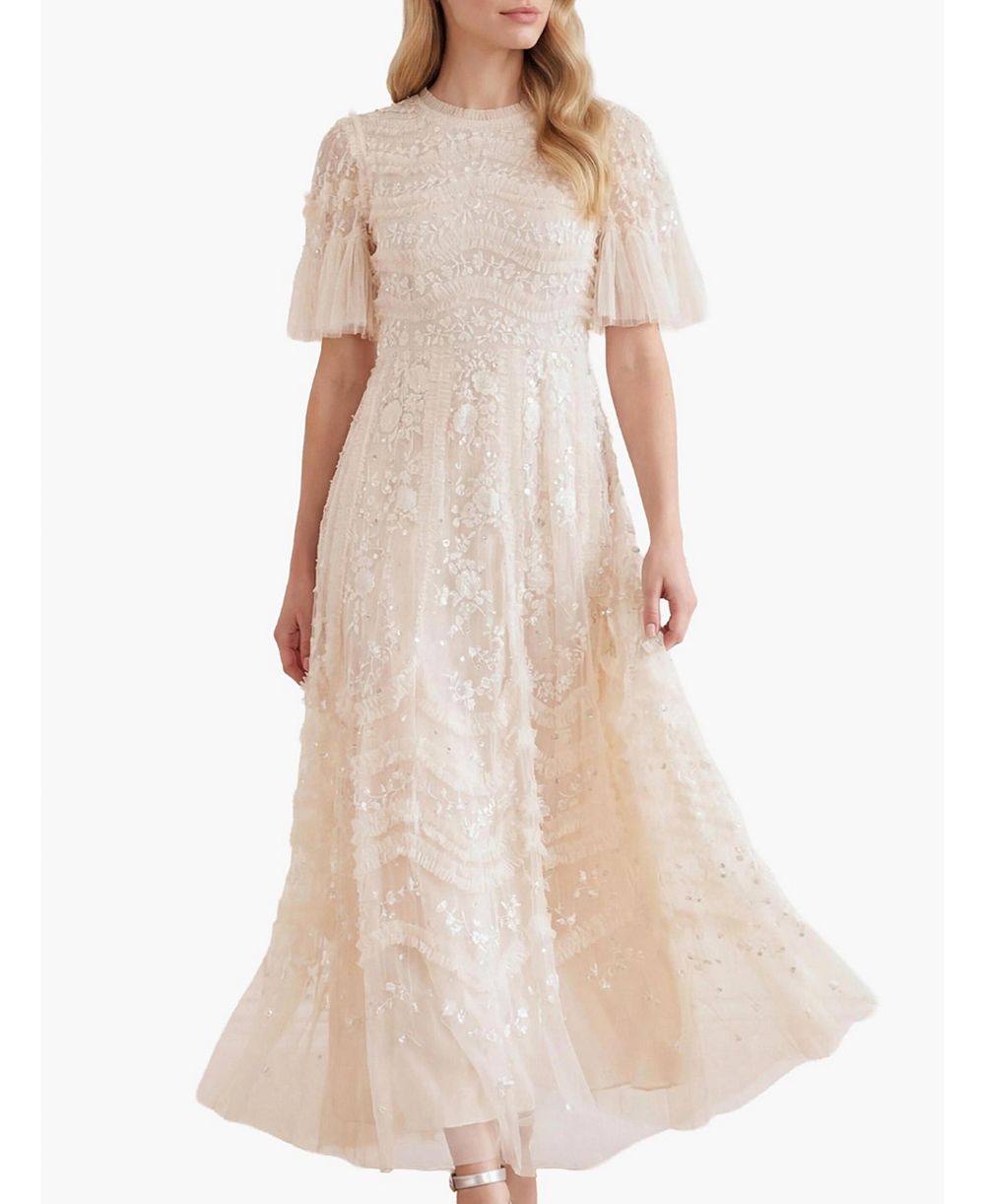 Женское платье Needle & Thread Gianna Ruffle Short Sleeve Maxi Gown