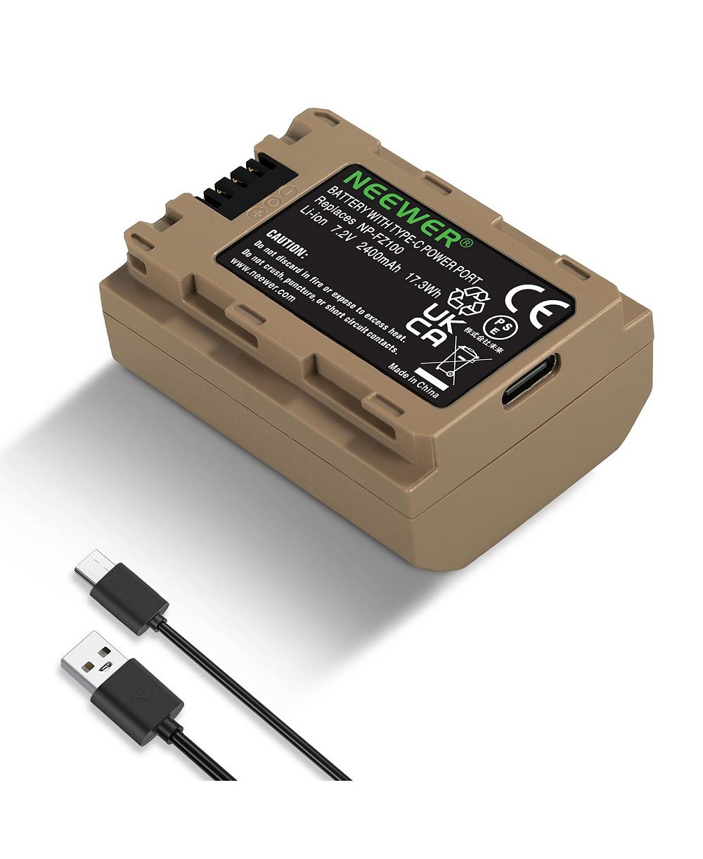 Neewer A7C Camera Battery and Charger 2400mAh with USB-C for Select Sony NP-F-Series Devices