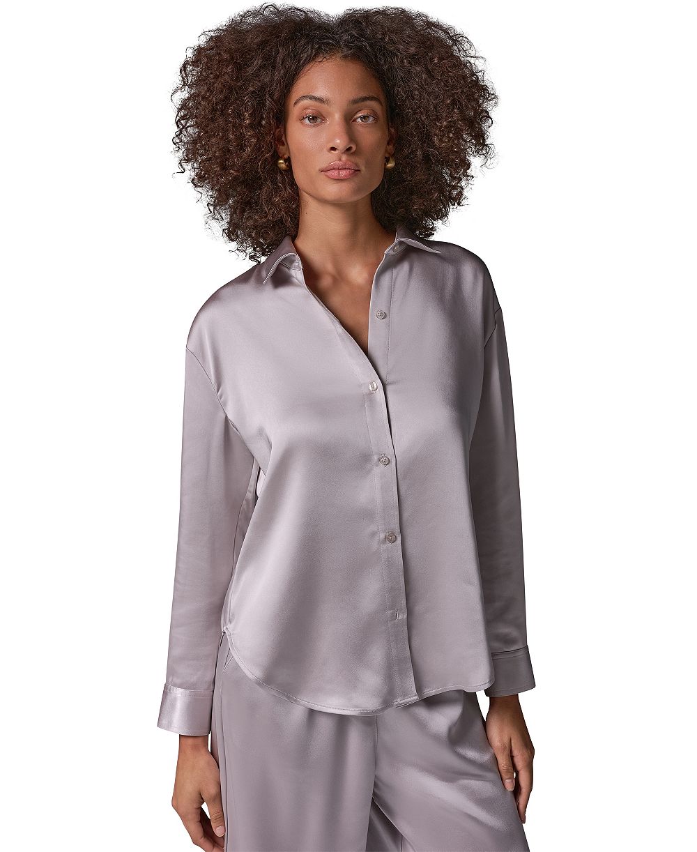 Женская блуза Donna Karan Weekend с длинным рукавом и пуговицами