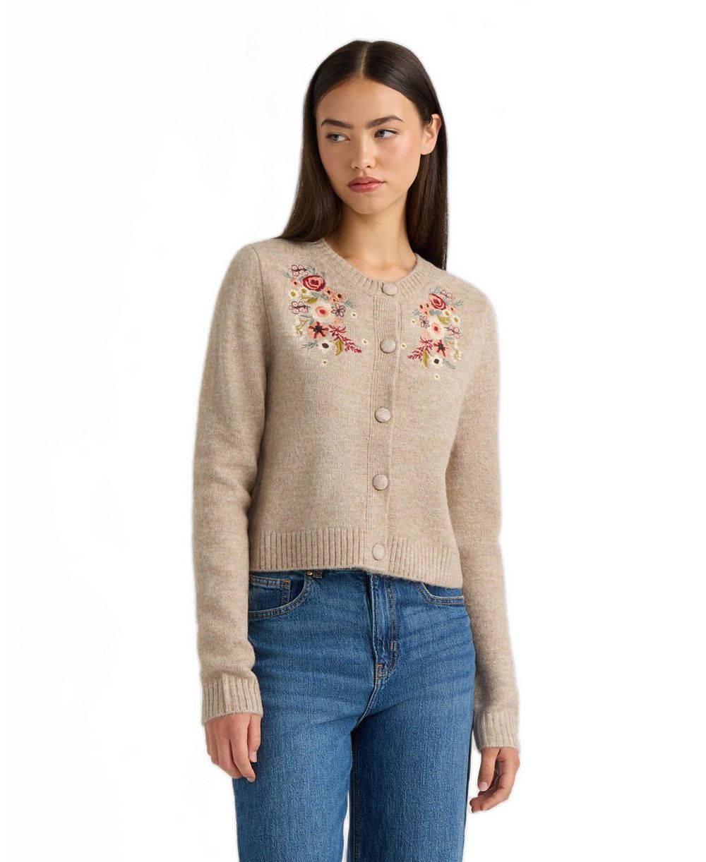 NVLT Women's Cardigan with Placement Embroidery