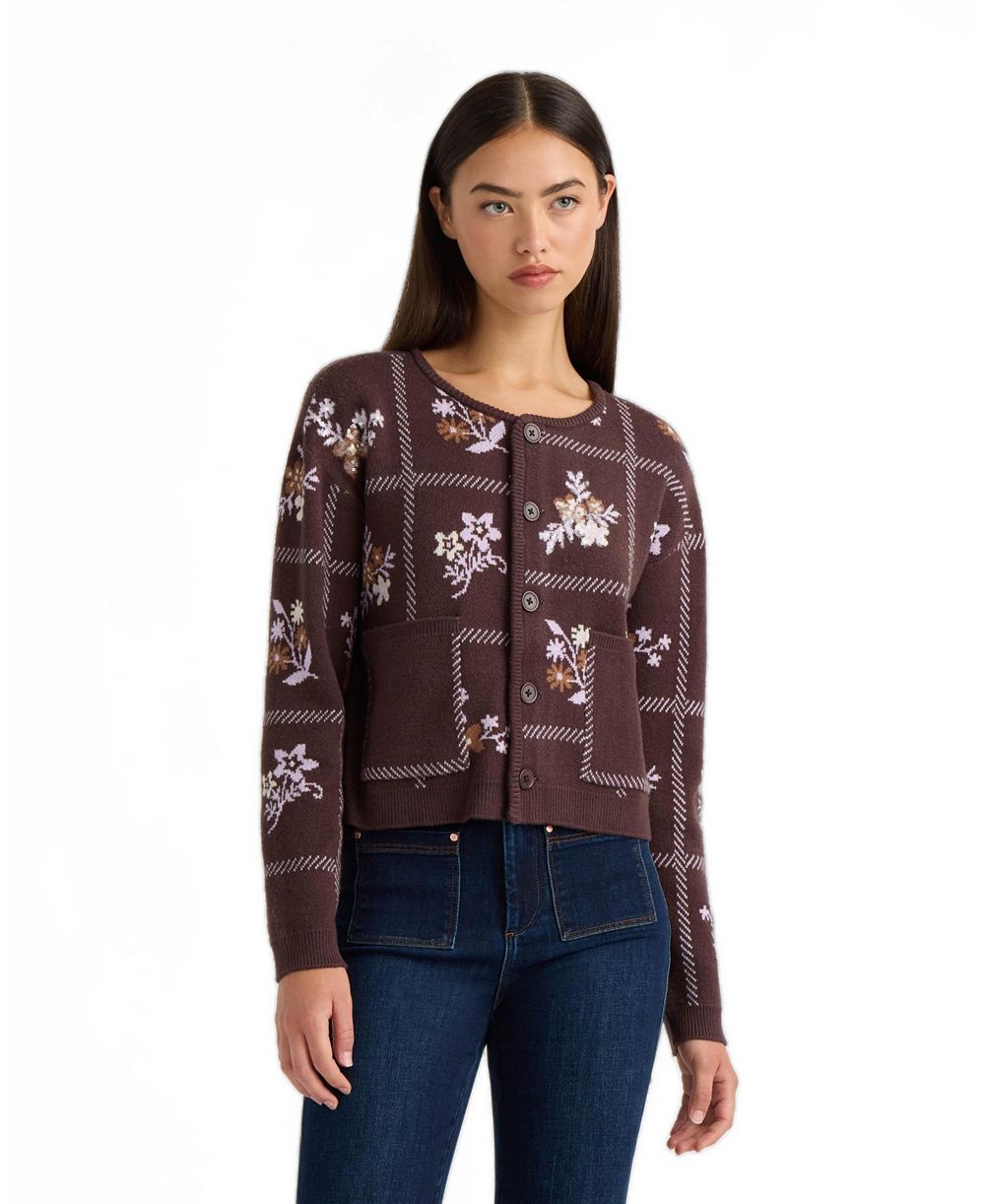 NVLT Women's Patchwork Sweater Cardigan