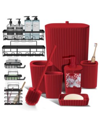 Clara Clark 11-Piece Complete Holiday Bathroom Décor and Accessory Set with Shower Caddy Set