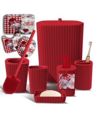 Clara Clark 8 Piece Complete Bathroom Decor and Accessory Set with Bath Rugs