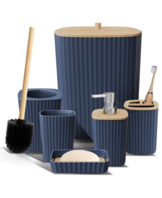 Clara Clark 6 Piece Complete Bathroom Decor and Accessory Set