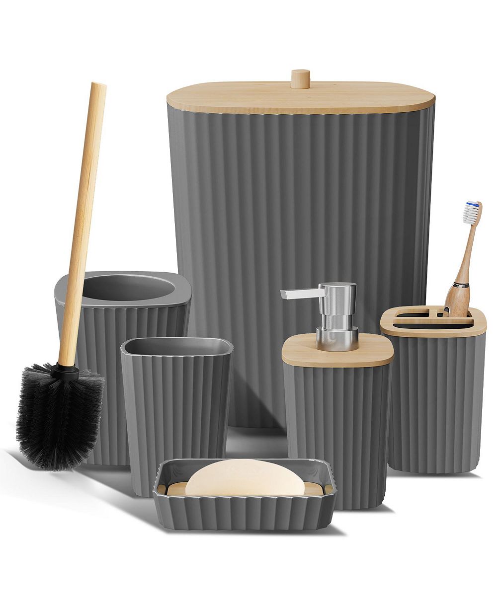 6 Piece Complete Bathroom Decor and Accessory Set