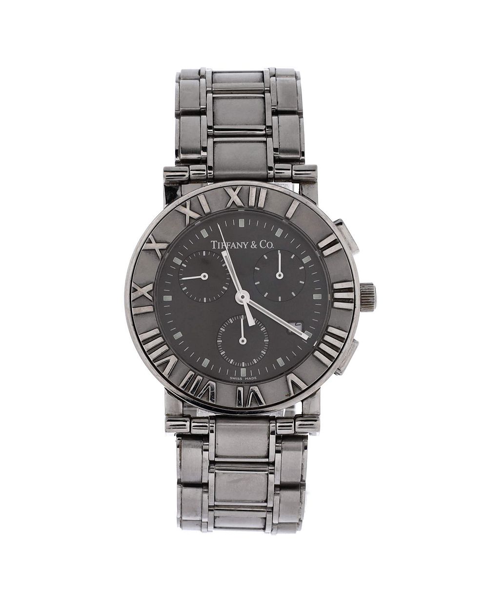 Часы Tiffany & Co Atlas Date Chronograph Quartz из нержавеющей стали 35mm