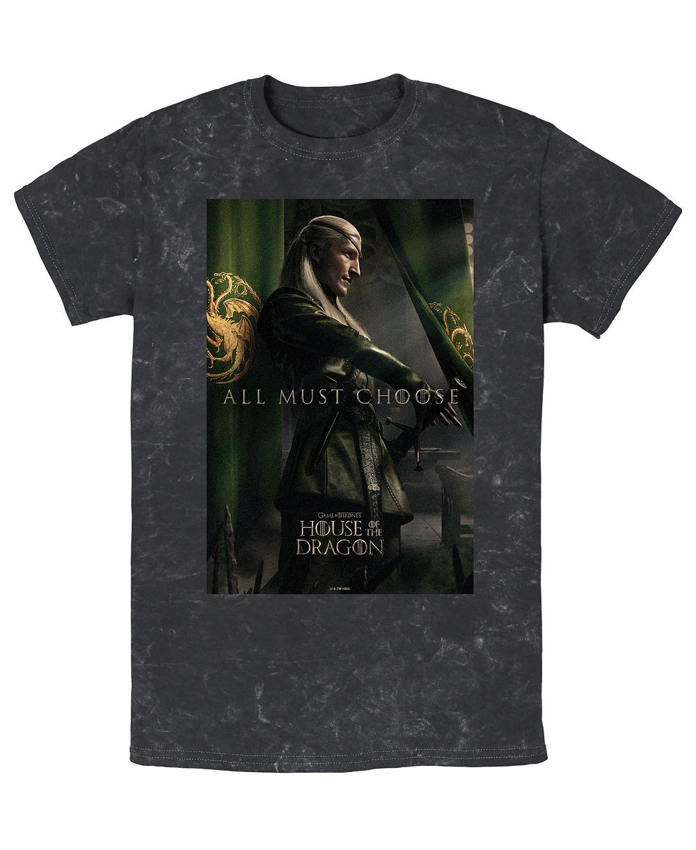 Fifth Sun Men's House of the Dragon Aemond Targaryen Mineral Wash T-Shirt
