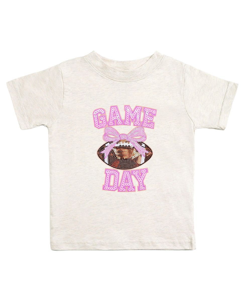 Sweet Wink Baby Girls Game Day Sequin Patch Short Sleeve T-Shirt