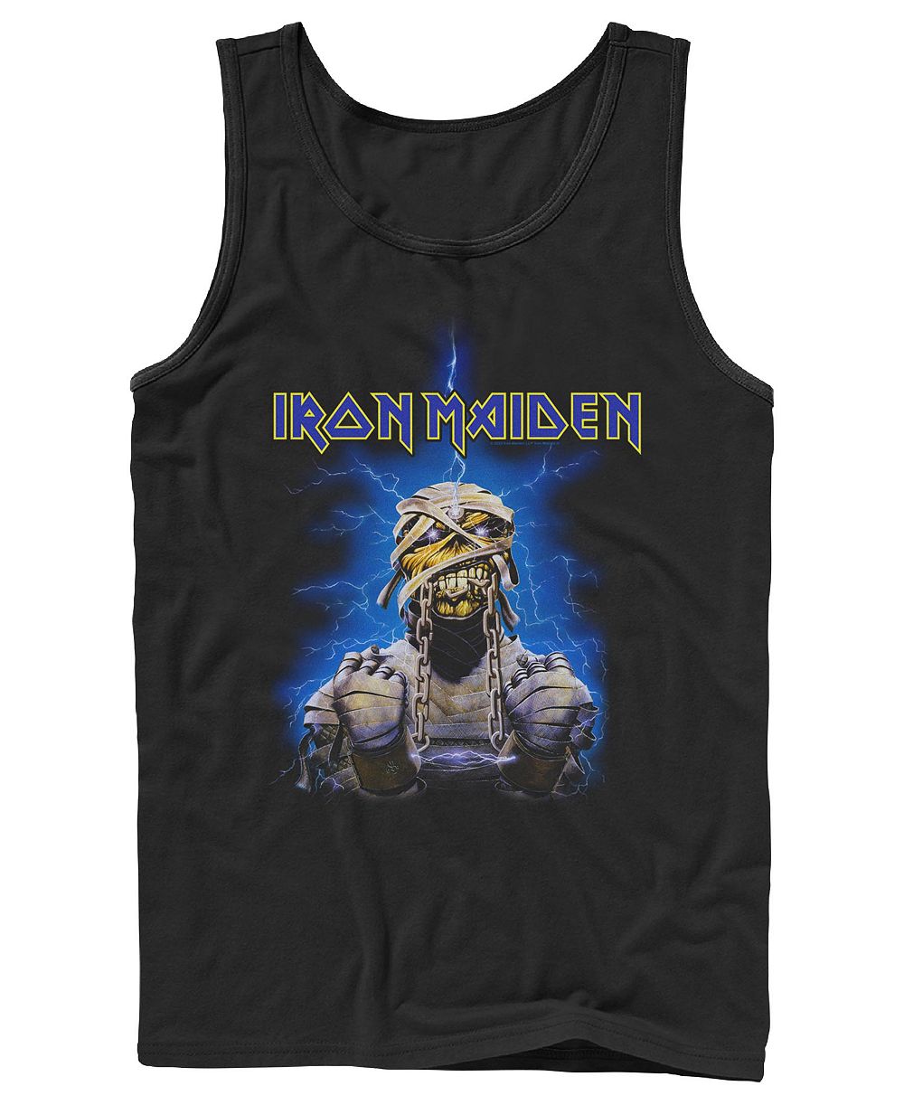 Fifth Sun Men's Iron Maiden Mummy Eddie Lightning Graphic Tank Top