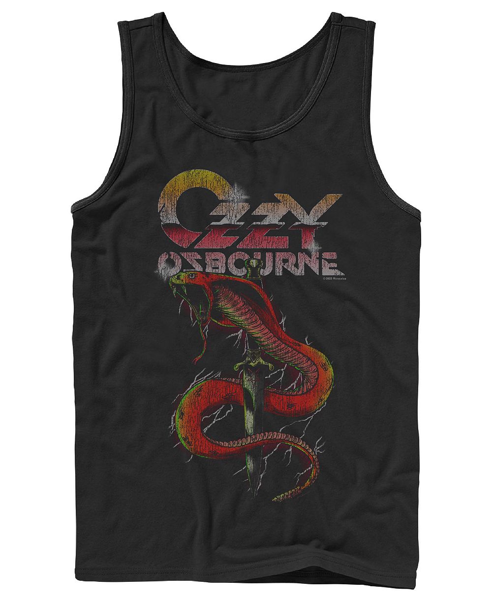 Fifth Sun Men's Ozzy Osbourne Vintage Snake and Dagger Graphic Tank Top